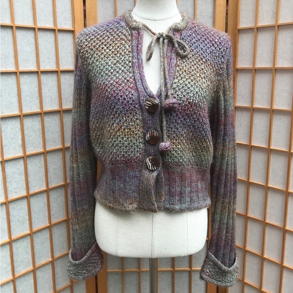 Anthropologie One Girl Who Ombré Striped Wool-Mohair Blend Sweater SZ L - Picture 2 of 15